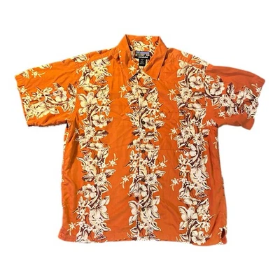 Vintage Pataloha Patagonia Hawaiian Shirt Orange Beach Tropical Mens Size XL - Image 1 of 3