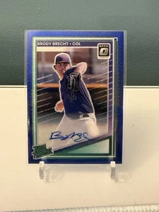 2025 Donruss Baseball Brody Brecht Rated Prospect Auto Blue Glitter FOTL #d/3 - Picture 1 of 2