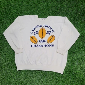 Vintage 1987 Garner Trojans Sweatshirt Women L 22x22 Football - Picture 1 of 13