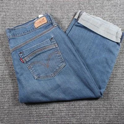 Denim recortado con puños de tiro medio azul Levi’s Capris para mujer 8 W29 L17 Foto 1 de 4