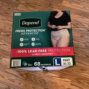 Depend Fresh Protection Adult Incontinence Underwear for Women, Size Large 68 ct - Picture 1 of 3