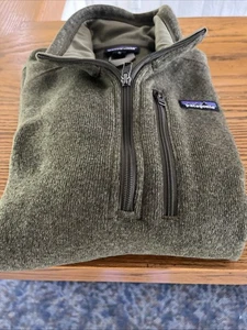 Patagonia Better Sweater Mens Small Green 1/4 Zip Pullover Logo Pre-Owned MensXS - Picture 1 of 3
