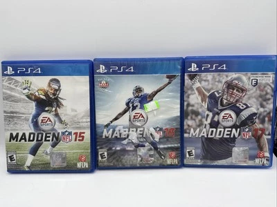 PS4 EA Sports Madden NFL 15 , Madden 16, Madden 17 - Lot Of 3 With Cases - Image 1 of 4