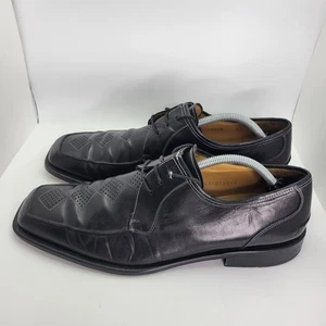 Mezlan Rosal Dress Shoes Mens 11 Black Square Toe Oxfords Leather Made in Spain - Picture 1 of 12