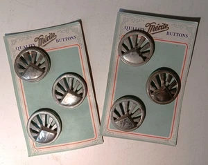 Art Deco Style Buttons by Merite Heavy Metal 1.5" set of 6 - Picture 1 of 4