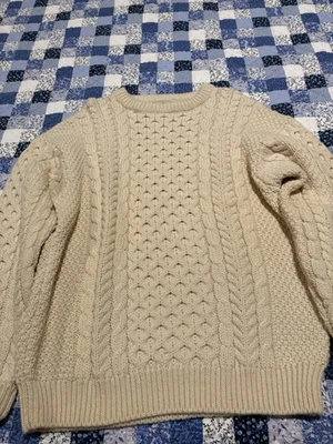 Винтажный LL Bean свитер мужской средний ирландский шерсти кабель трикотажа рыбака Crewneck - Изображение 1 из 4