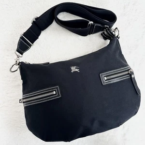 Burberry Blue Label Gebrauchte Canvas Horse Logo Schultertasche aus Japan - Bild 1 von 24