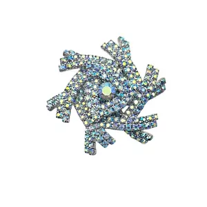 Vintage AB Rhinestone Crystal Pinwheel Spiral Brooch Layered Large 2.75" - Picture 1 of 6