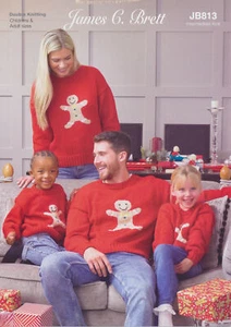 Suéter de Navidad con patrón de tejido para niños y adultos James Brett DK JB813 - Imagen 1 de 3