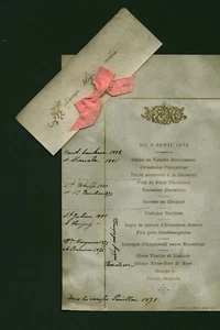 Altes Menü vom 4. April 1893 Frau Lozé Mutter - Bild 1 von 1