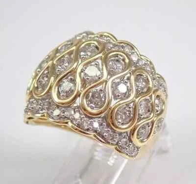 Lab Created Diamond 2.30Ct Round Cut Cluster Wedding Ring 14K 2 Tone Gold Plated - Image 1 of 4