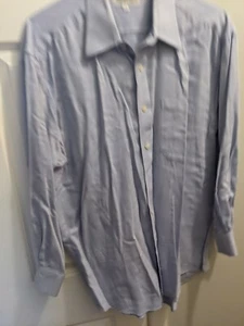 MONSIEUR BY GIVENCHY BLUE BUTTON DOWN DRESS SHIRT 17 32/33 - Picture 1 of 4