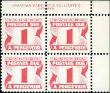 Canada Mint NH VF Block of 4 1c Scott #J21 1967 Postage Due Stamps 