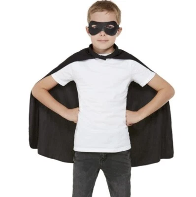 Kit de vestido fantasia infantil Halloween capa e máscara capa preta infantil por Smiffys - Imagem 1 de 4