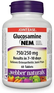 Webber Naturals Glucosamine Natural Eggshell Membrane (NEM) 60 tabs - Picture 1 of 2