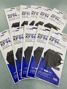 Montver kf94 mask made in Korea, 25 Pcs, Black, Comfortable To Wear - Picture 1 of 3