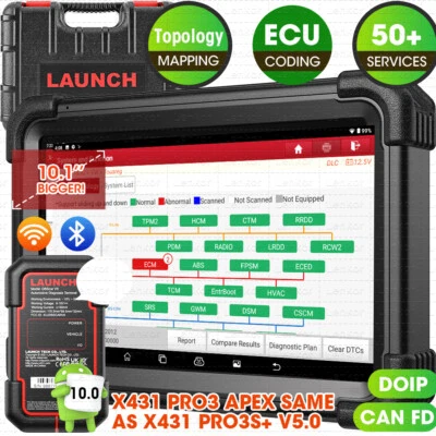 2025 LAUNCH X431 PRO3 APEX PAD V OBD2 Appareil Diagnostic Codage ECU Topologique