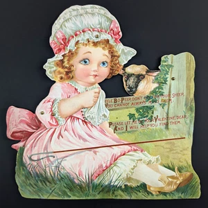 Grande Biglietto San Valentino Vintage Meccanico Die Cut Little Bo Peep Peep - Foto 1 di 8