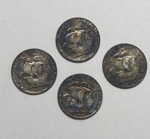 LOT (4) Portugal 2 1/2 Escudos Silver KM#580 Coins 1944-1947 Au-Unc - Picture 1 of 13