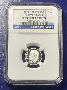 2014-S ROOSEVELT Silver DIME  NGC PF 69 Ultra Cameo