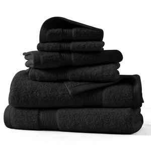 6PC Bath Towel Set 100% Cotton Bathroom Towels Soft Absorbent Washcloths Set - Picture 1 of 50