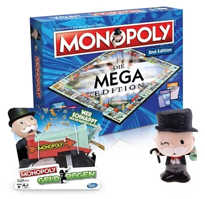 Monopoly 3er Fanbundle - Méga 2nd Édition + Geldregen + Mr.Monopoly Figurine en - Bild 1 von 4