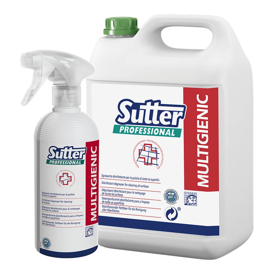 SUTTER PROFESSIONAL MULTIGIENIC Sgrassante disinfettante per la pulizia di tutte le superfici 5 Kg.
