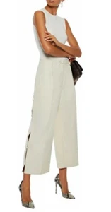 Giorgio Armani Cropped knotted Crepe Wide-Leg Trouser Beige Size Ita 42 uk 10 - Picture 1 of 11
