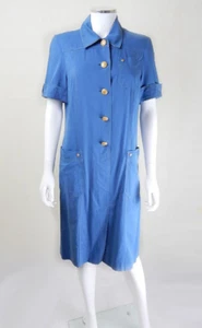 Vintage Givenchy Dress | 1970s Vintage Givenchy Nautical Shirt Dress UK Size 12 - Picture 1 of 6