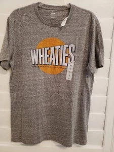 NWT Ladies OLD NAVY Gray Short Slv Tee Top, Wheaties,  sz M - Picture 1 of 1