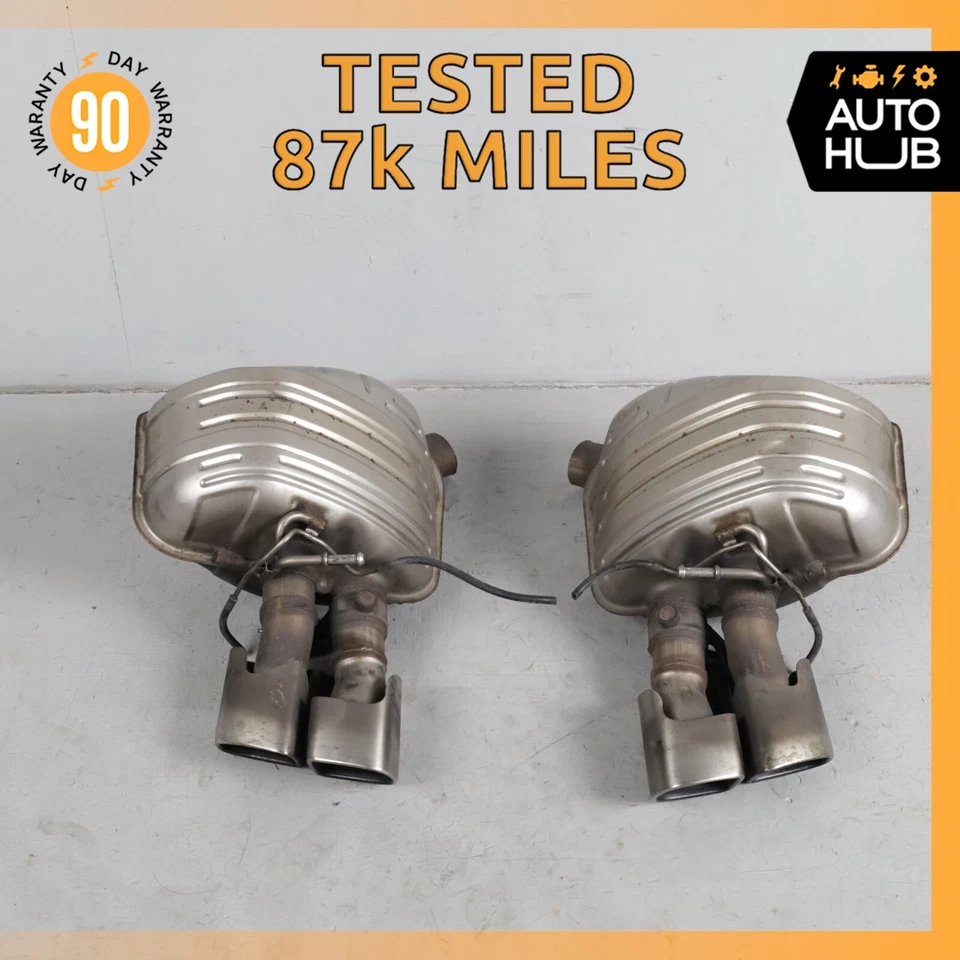 10-13 Porsche Panamera 970 Turbo Exhaust Muffler Mufflers Right & Left Set OEM - Image 1 of 4