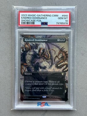 PSA 10 - Kindred Dominance Borderless FOIL RARE #640 CMM Commander Masters MTG - Image 1 of 2