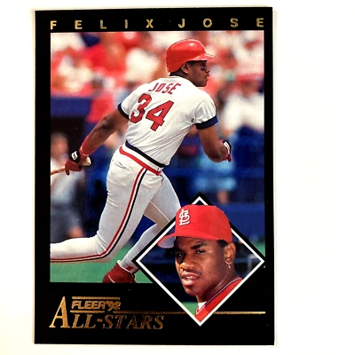 Felix Jose 1992 Fleer All Stars Insert #1 MLB St. Louis Cardinals - Image 1 of 2