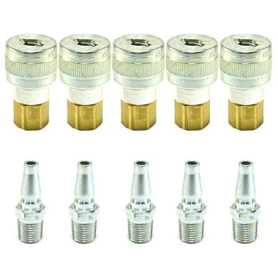 FOSTER Schrader - Twist Lock Quick Coupler Air Hose Connector Fittings 1/4 NPT Plug Kit