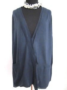 Christopher Fischer Damen 100 % Wolle türkisblau lange Strickjacke Größe Medium - Bild 1 von 11