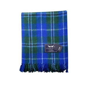 New BNWT Scottish Throw Large Wool Tartan Rug Douglas Blue Blanket - Picture 1 of 2