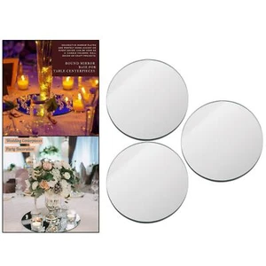 Acrylic Decorative Mirror Trays Candle Plate Vanity Tray Serving Tray Silver - Picture 1 of 7