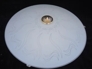 Circular Fluorescent Ceiling Light with Large Glass Shade - Picture 1 of 9