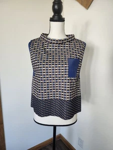 Camisa Zara Retro Mod Estampada Sin Mangas - Imagen 1 de 5
