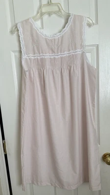 Camisón Barbizon vintage rosa mediano bordado y encaje mezcla de algodón nuevo sin etiquetas Foto 1 de 4