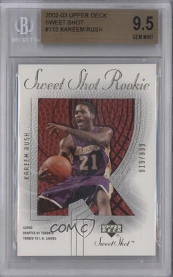 2002-03 Upper Deck Sweet Shot/999 Kareem Rush #113 BGS 9,5 gema como nuevo novato radiocontrol Foto 1 de 2