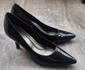 Comfort Plus Predictions Black Patent Leather Heels Size 7.5W Wide Dress Shoes - Picture 1 of 7