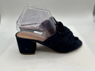 Halogen Pump Sandal Women's Sz 7M Black Velvet Slide Slip On Block Heel - Image 1 of 4