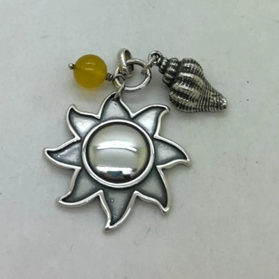 James Avery Retired Sterling Summer Sun/Shell/Bead Pendant - Image 1 of 4