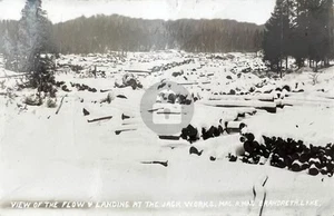 Lake Brandreth Ice Flow & Logging New York NY RPPC Photo Postcard COPY - Picture 1 of 2