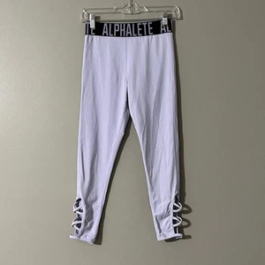 Alphalete Criss Cross 7/8 Length Athletic Leggings in Lilac Pastel Women's S - Picture 1 of 9