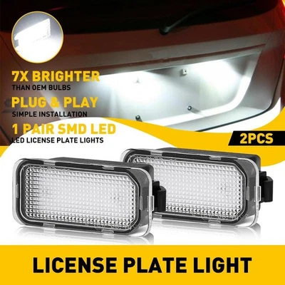 For 2009-2016 Jaguar XJ / 07-15 XF Full LED License Plate Light Assemblies White - Изображение 1 из 4