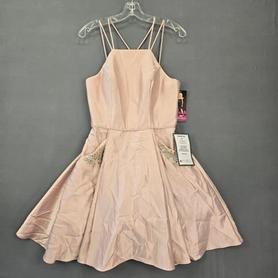 Mini Vestido Formal Rosa Blondie Nites NUEVO $119 Sin Mangas Para Mujer Talla 7 Juniors Foto 1 de 4
