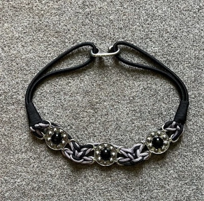 Y2K Boho Rope Medallion Woven Waist Belt Purple Black Western Grunge Festival - Image 1 of 4