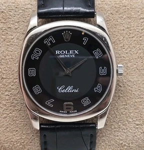 ROLEX 4233 CELLINI DANAOS WHITE GOLD BLACK ARABIC DIAL 33 MM (V.GOOD & ORIGINAL) - Picture 1 of 24